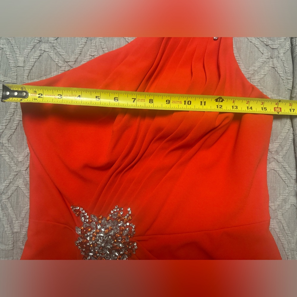 Terani Couture One Shoulder Orange Dress - Picture 10 of 11